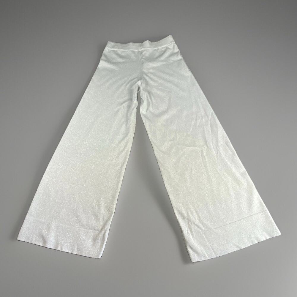 Pilcro Wide Leg Silver Shimmer Pants Women’s Pull On Glittery Size Small